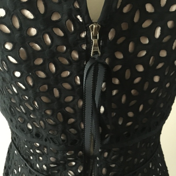 Ann Taylor Loft Black Lined Eyelet Dress Size 2 - Picture 7 of 8